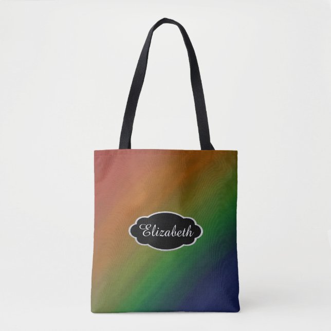 Rainbow Ombre | Bold Colourful Pride Flag Abstract Tote Bag (Front)