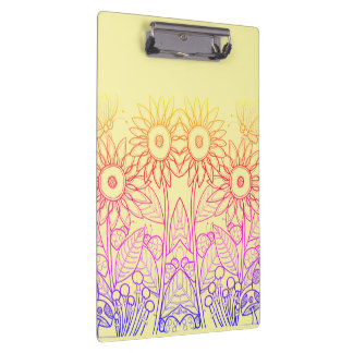 Rainbow Ombre Butterfly & Ladybugs Clipboard