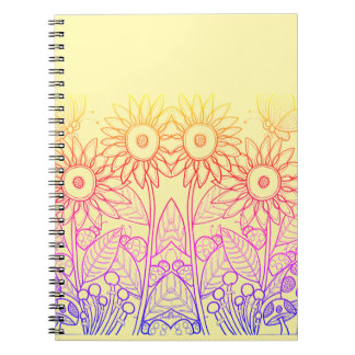 Rainbow Ombre Butterfly & Ladybugs Notebook