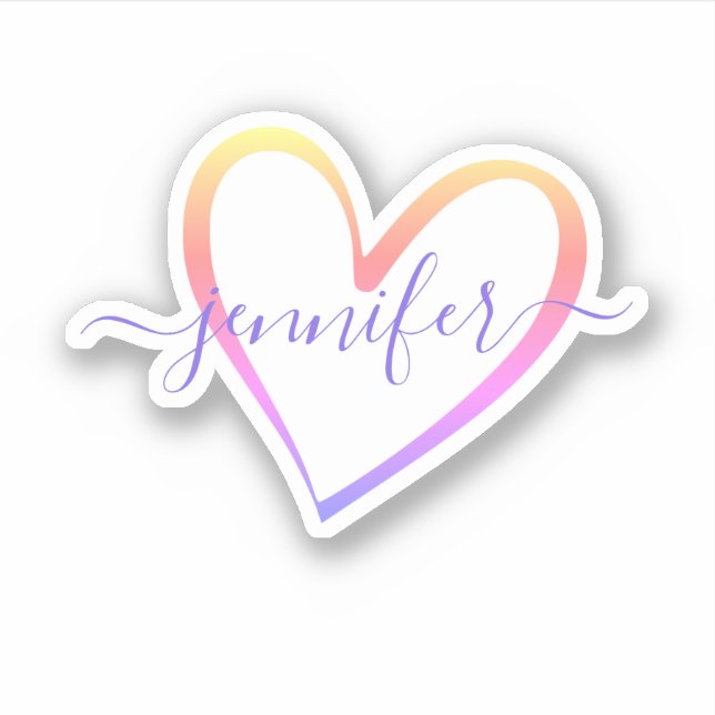 Rainbow Ombre Calligraphy Calligraphic Font Name (Front)