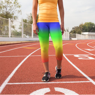 Rainbow Ombre Capri Leggings
