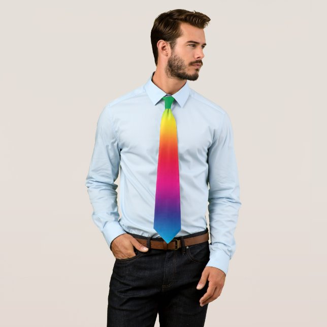 Rainbow Ombre Gay Pride Business Office Work Tie (In Situ)