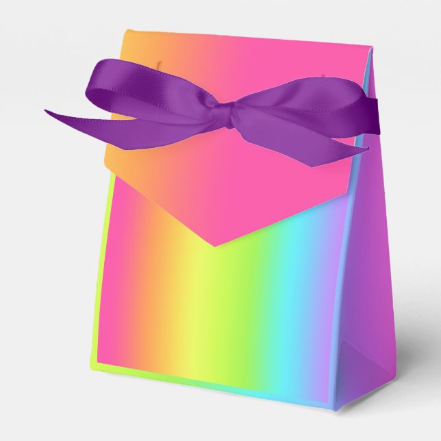 Rainbow Ombre Gradient Birthday Party Favour Boxes (Front Side)