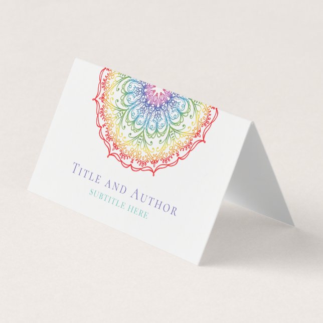 Rainbow Ombre Mandala Ladies Pride Hair Stylist Business Card (Front)