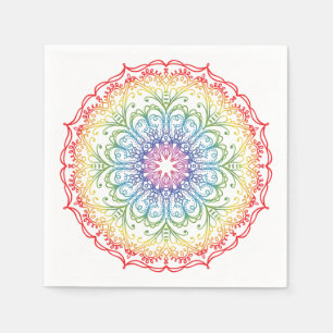 Rainbow Ombre Mandala Napkin
