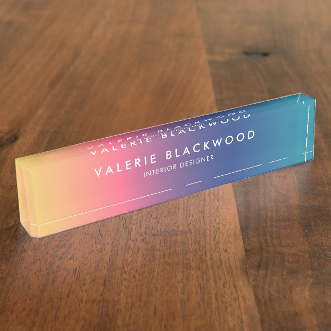 Rainbow Ombre Nameplate (Side)
