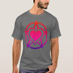 Rainbow Ombre Pagan Heart Symbol Cheeky Witch T-Shirt