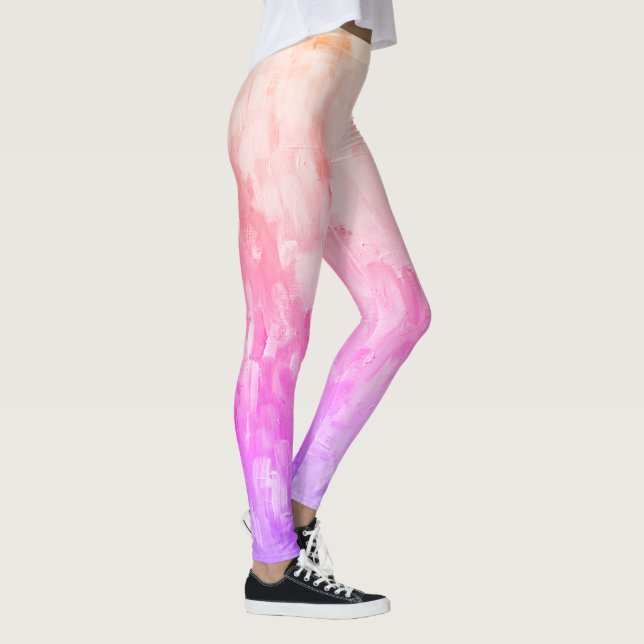 Rainbow Ombre Paint Stroke Leggings (Right)