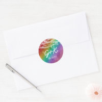 Rainbow Ombre String Lights Monogram Gay Wedding