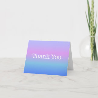Rainbow Ombre Thank You American Typewriter Card
