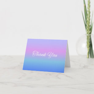 Rainbow Ombre Thank You Note Card
