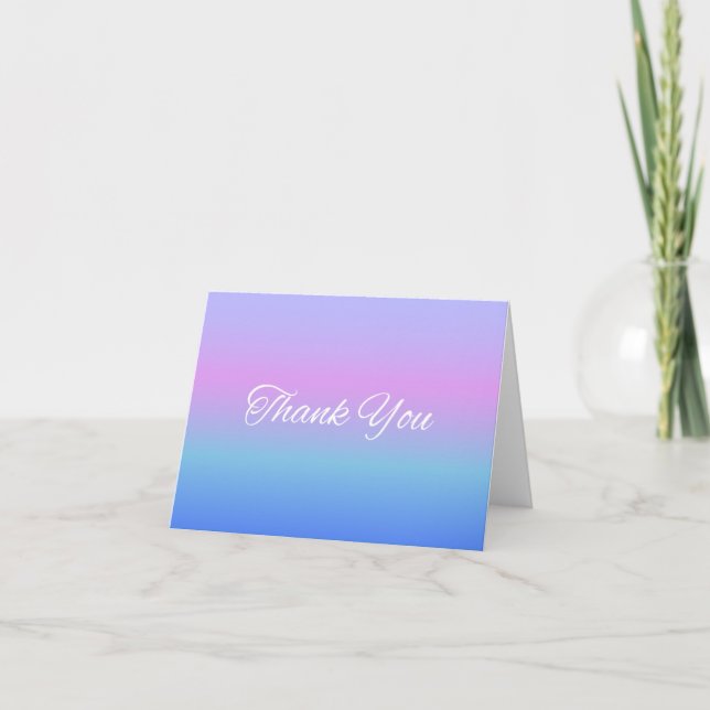 Rainbow Ombre Thank You Note Card (Front)