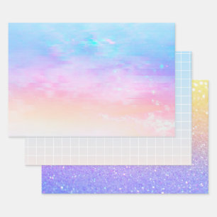 Rainbow Ombre Trio Wrapping Paper Sheet