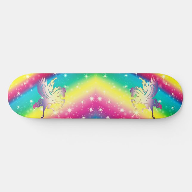 Rainbow Ombre Unicorn Skateboard (Horz)