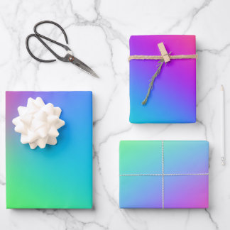 Rainbow Ombres Birthday Party Wrapping Paper Sheet