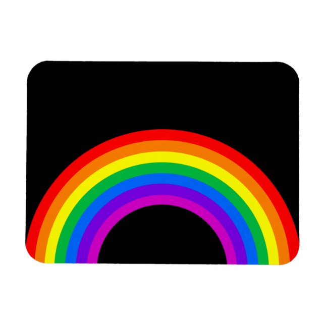 Rainbow on a black background magnet (Horizontal)