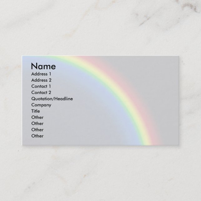 Rainbow on black business card (Front)