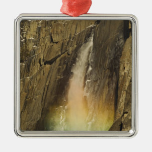 Rainbow on Upper Yosemite Falls in Yosemite Metal Tree Decoration