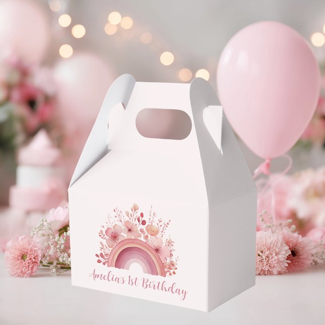Rainbow Onederful 1st Birthday Party Favour Box (Creator Uploaded)