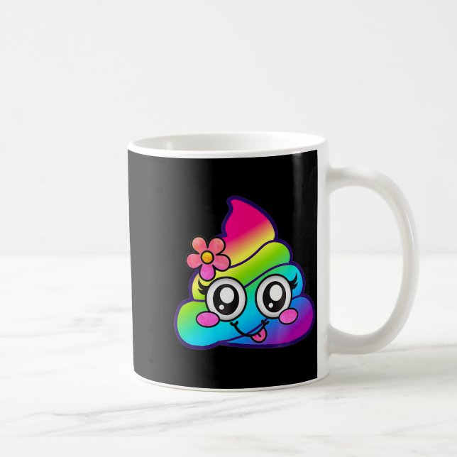 Rainbow Op Emoji Cute Unicorn O Flower Silly  Coffee Mug (Right)