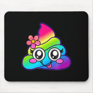 Rainbow Op Emoji Cute Unicorn O Flower Silly  Mouse Mat