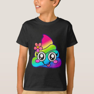 Rainbow Op Emoji Cute Unicorn O Flower Silly T-Shirt