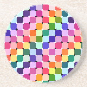 Rainbow Optical Illusion Bright Pillow Funky Coaster