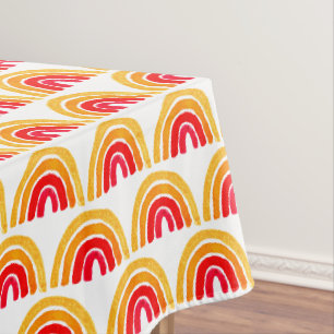 Rainbow Orange Baby Shower Gender Neutral Girl Tablecloth