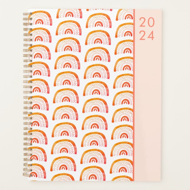 Rainbow orange boho planner (Front)