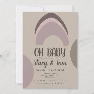 Rainbow Organic Shapes Bohemian Baby Shower Invitation