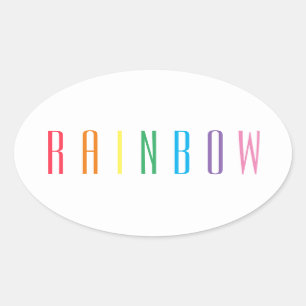 RAINBOW Oval Stickers