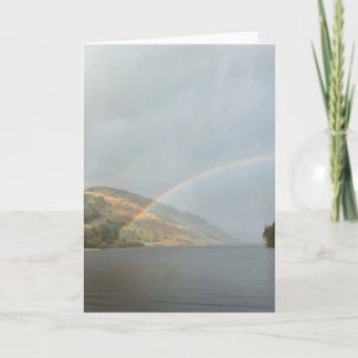 Rainbow Over a Highland Loch Card