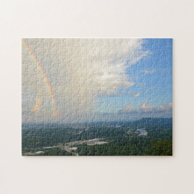Rainbow Over Chattanooga, Tennessee - 11x14 inch Jigsaw Puzzle (Horizontal)