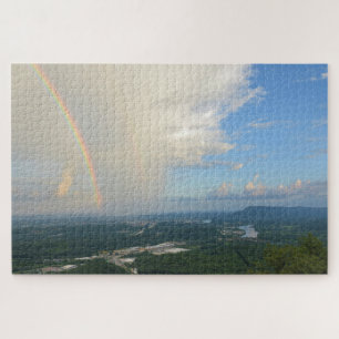 Rainbow Over Chattanooga, Tennessee - 20x30 inch Jigsaw Puzzle