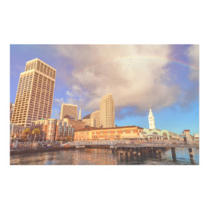 Rainbow over City Photo Print