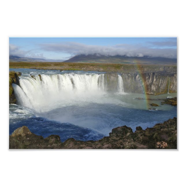 Rainbow over Godafoss Waterfall, Iceland Photo Print (Front)