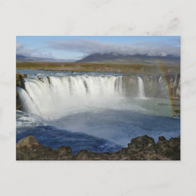 Rainbow over Godafoss Waterfall, Iceland Postcard (Front)