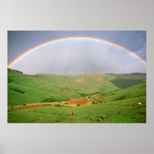 Rainbow Over Hills, Eastern Cape, South Africa Poster