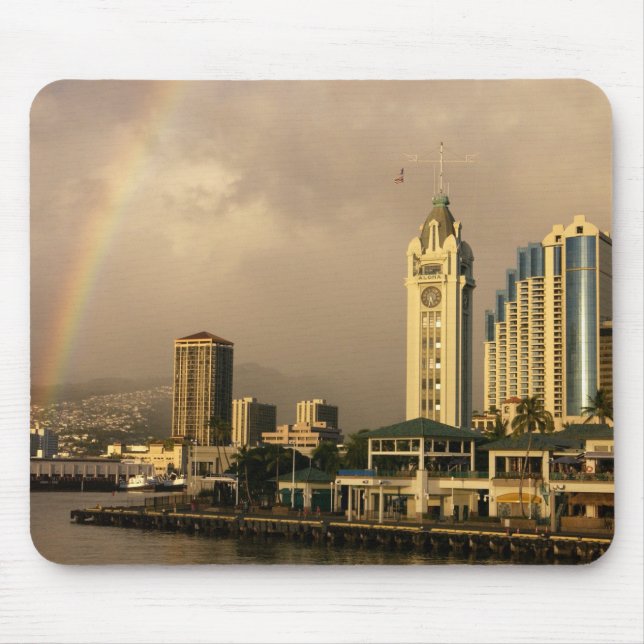 Rainbow over Honolulu, Hawaii, USA 2 Mouse Mat (Front)