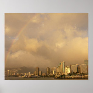 Rainbow over Honolulu, Hawaii, USA 3 Poster