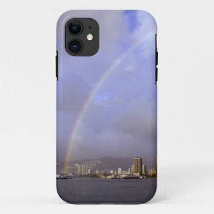 Rainbow over Honolulu, Hawaii, USA iPhone 11 Case