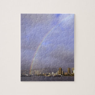 Rainbow over Honolulu, Hawaii, USA Jigsaw Puzzle