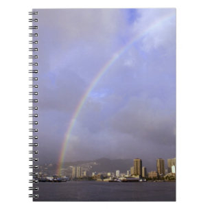 Rainbow over Honolulu, Hawaii, USA Notebook