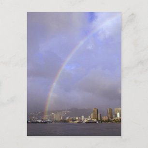 Rainbow over Honolulu, Hawaii, USA Postcard