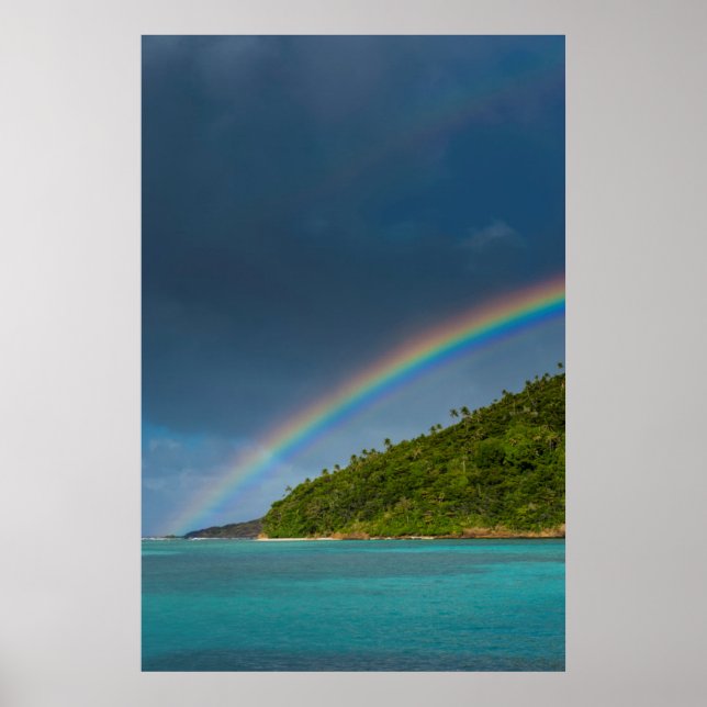 Rainbow over island, American Samoa Poster (Front)