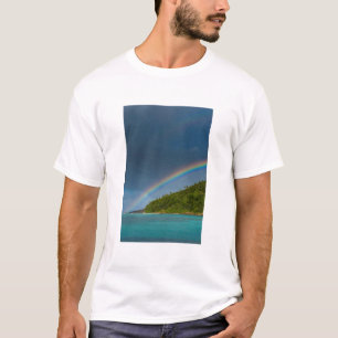 Rainbow over island, American Samoa T-Shirt