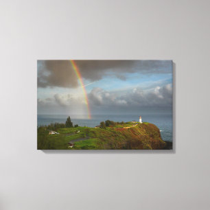 Rainbow over Kilauea Lighthouse canvas Print