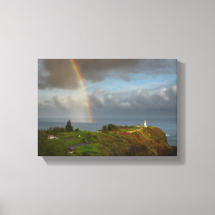 Rainbow over Kilauea Lighthouse canvas Print