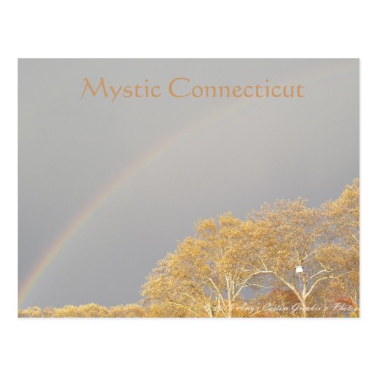 Rainbow over Mystic CT Postcard