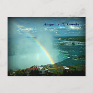 Rainbow Over Niagara Falls Canada Side Postcard
